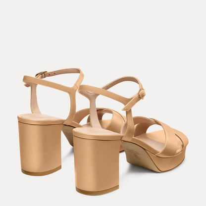 Dayna Platform Sandal 80 - Adobe Beige Leather