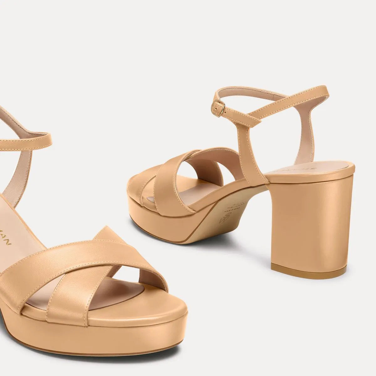 Dayna Platform Sandal 80 - Adobe Beige Leather