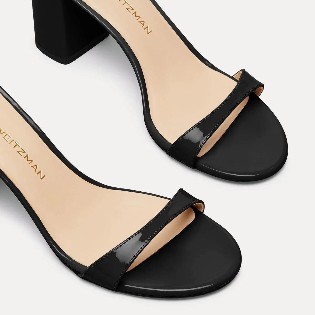 Nudist Block-Heel Sandal 75 - Black Patent Leather
