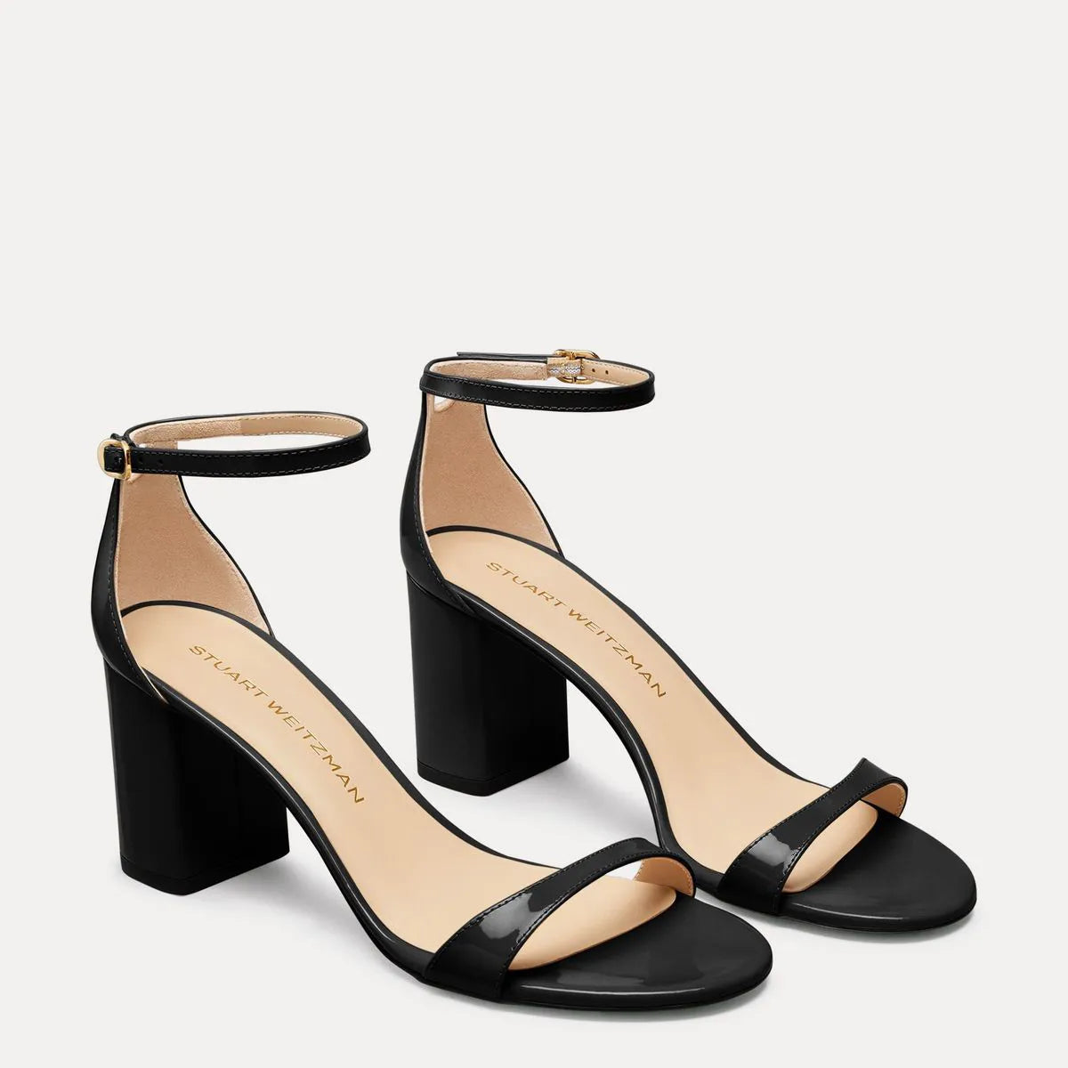Nudist Block-Heel Sandal 75 - Black Patent Leather