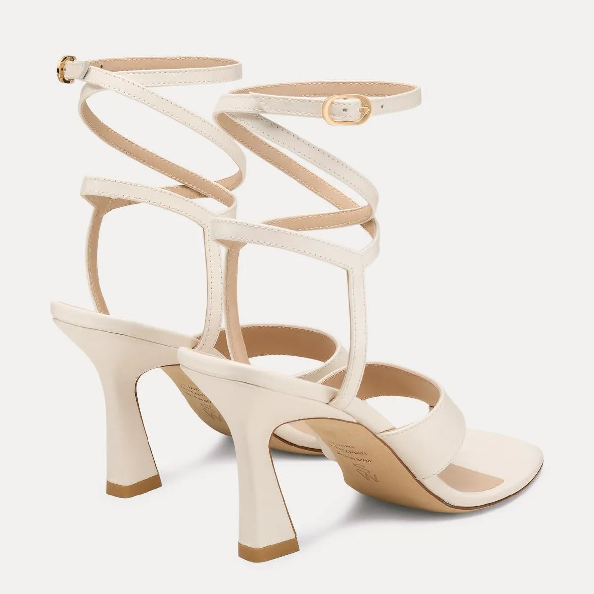 Vinnie Wrap Thong Sandal 85 - Cream Beige Leather