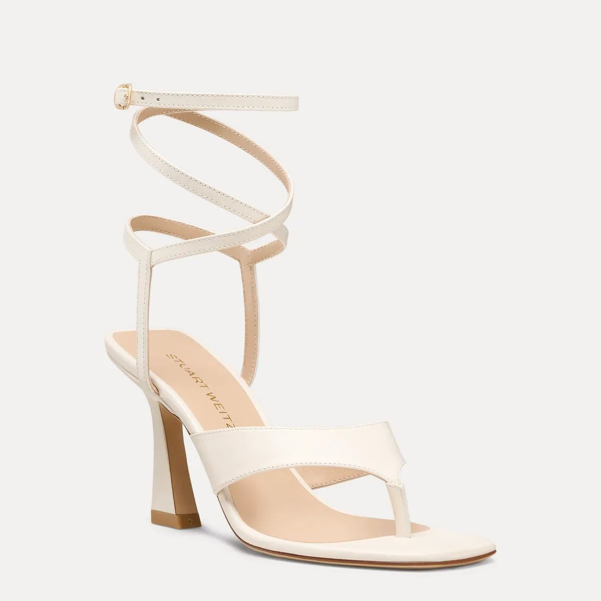 Vinnie Wrap Thong Sandal 85 - Cream Beige Leather