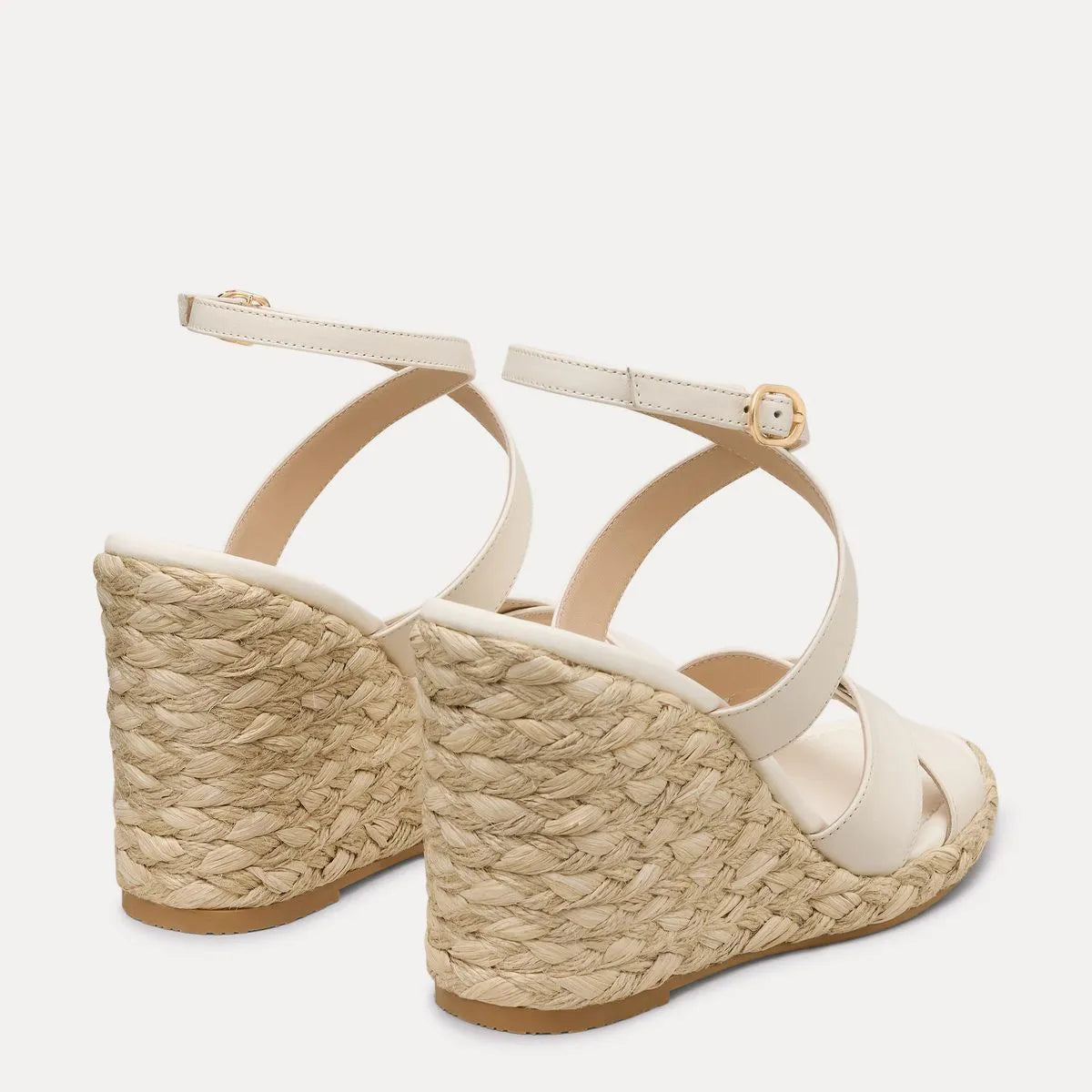 Alyssa Wedge Sandal - Cream Beige Leather