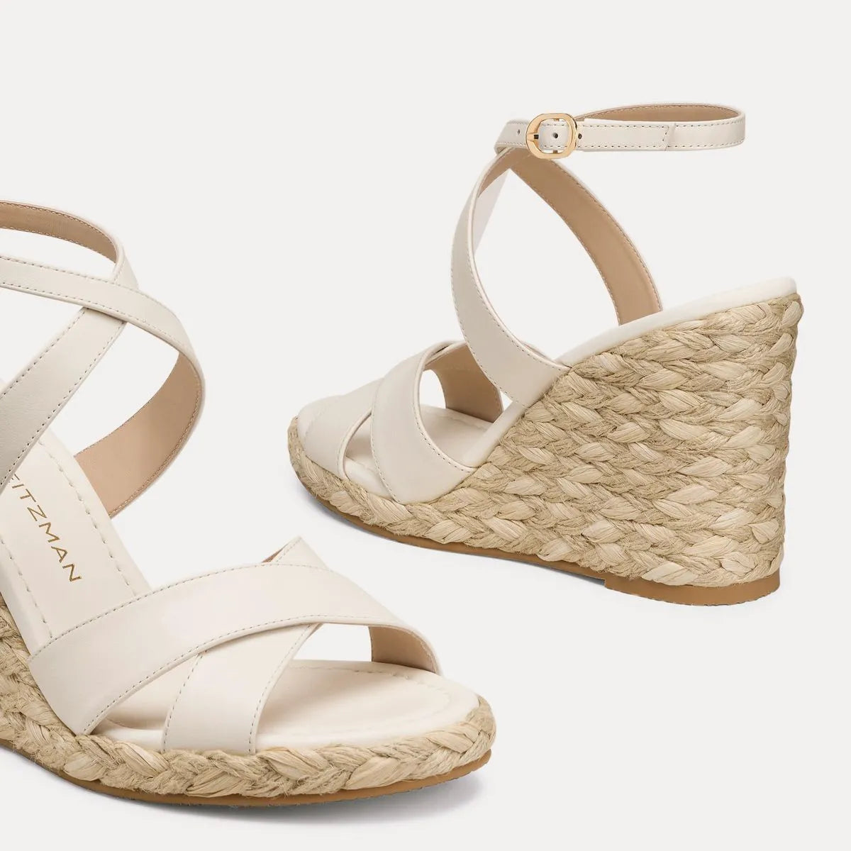 Alyssa Wedge Sandal - Cream Beige Leather