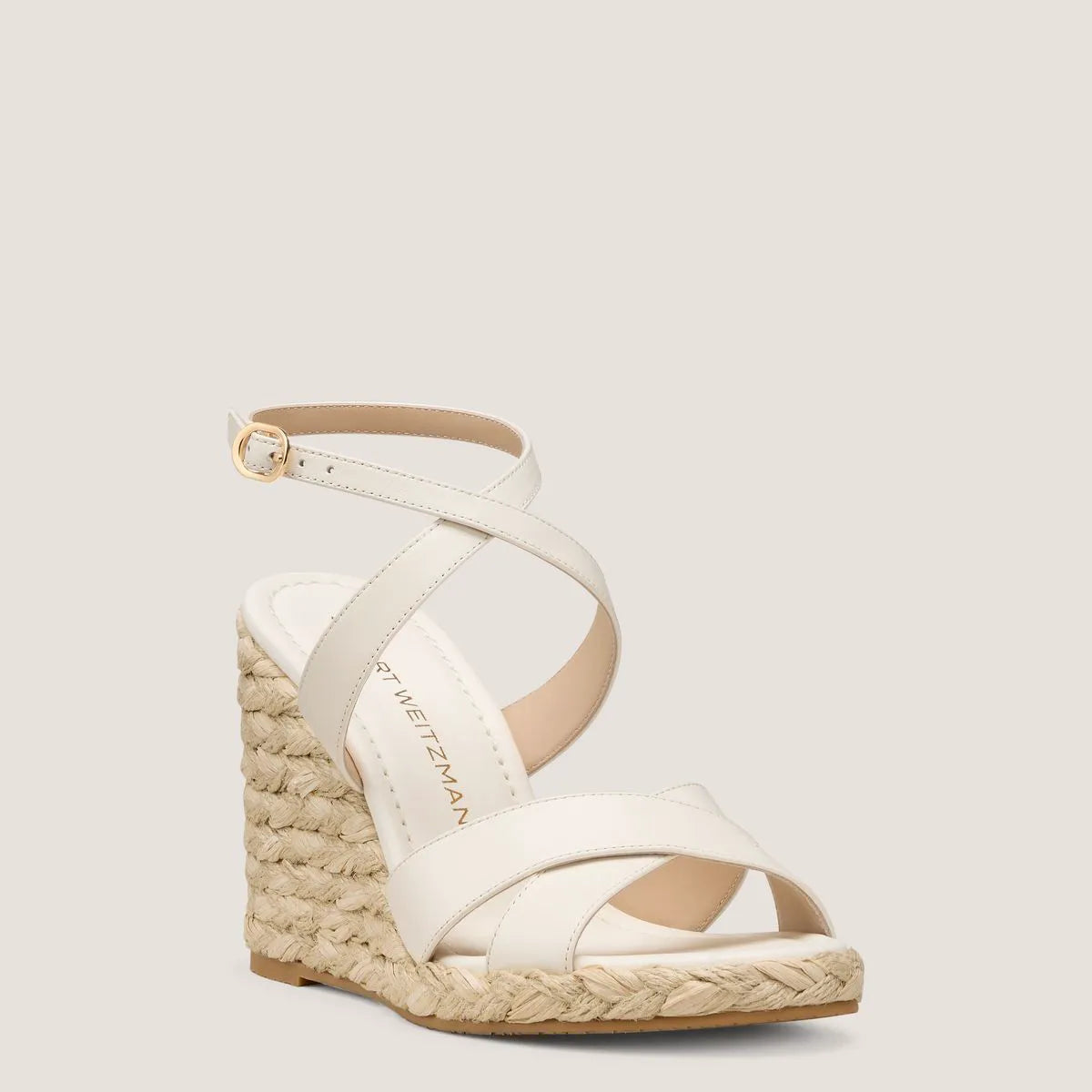 Alyssa Wedge Sandal - Cream Beige Leather