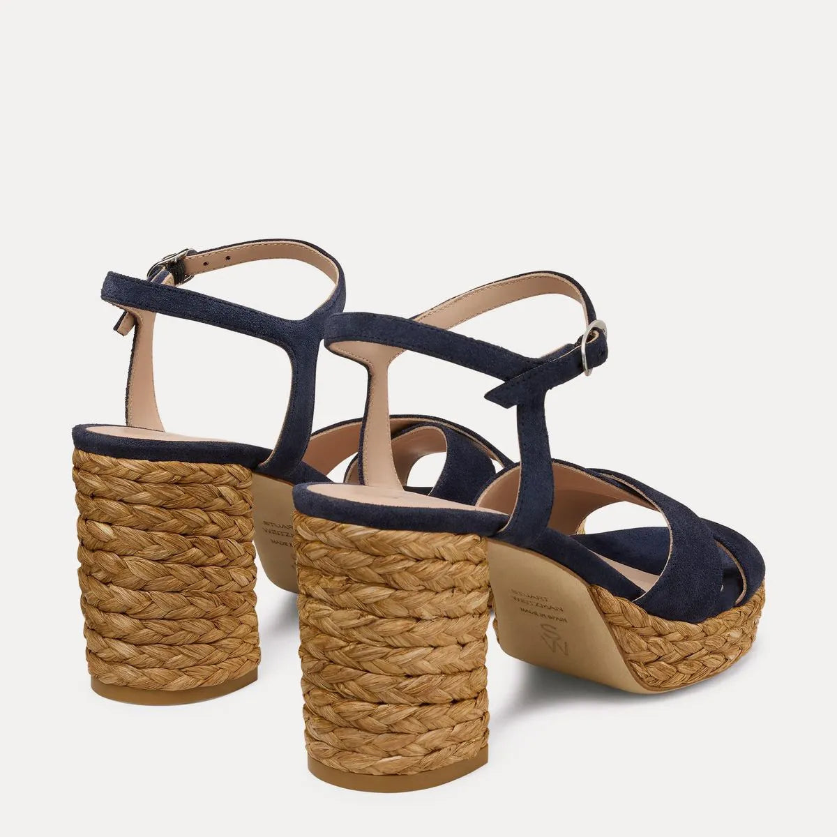 Dayna Platform Sandal 80 - Nice Blue Suede/Raffia