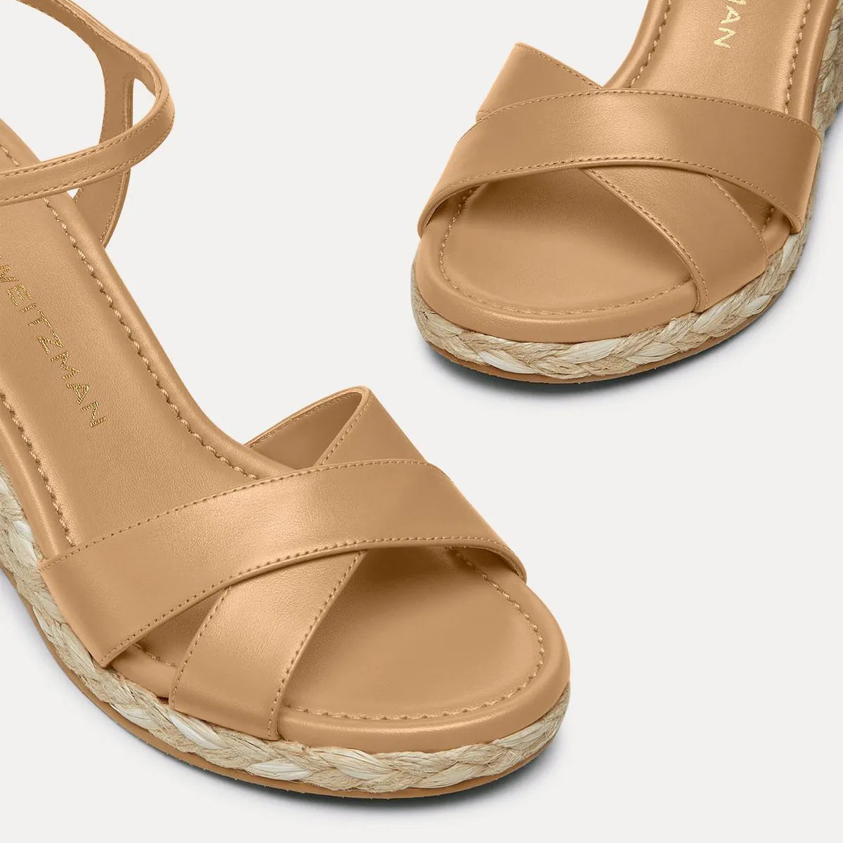 Dayna Espadrille Wedge Sandal - Adobe Beige Leather