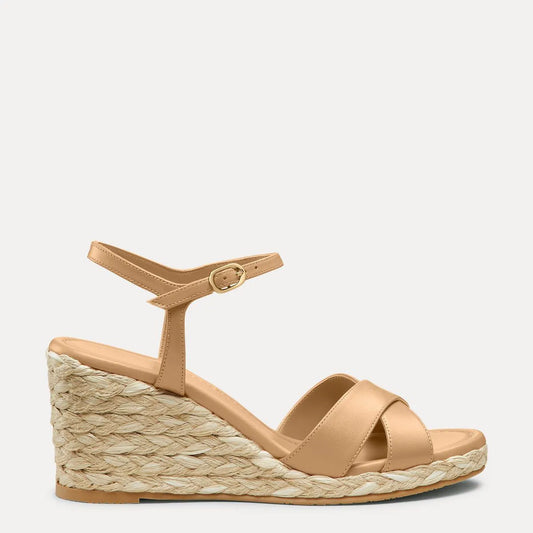 Dayna Espadrille Wedge Sandal - Adobe Beige Leather