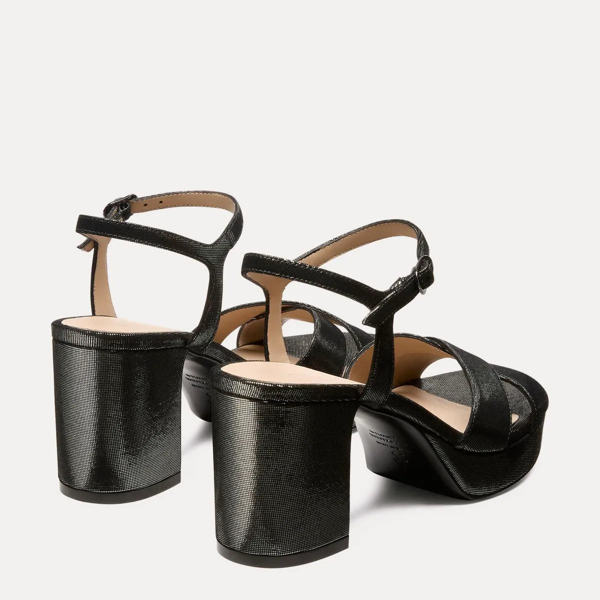 Dayna Platform Sandal 80 - Gunmetal Grey Leather