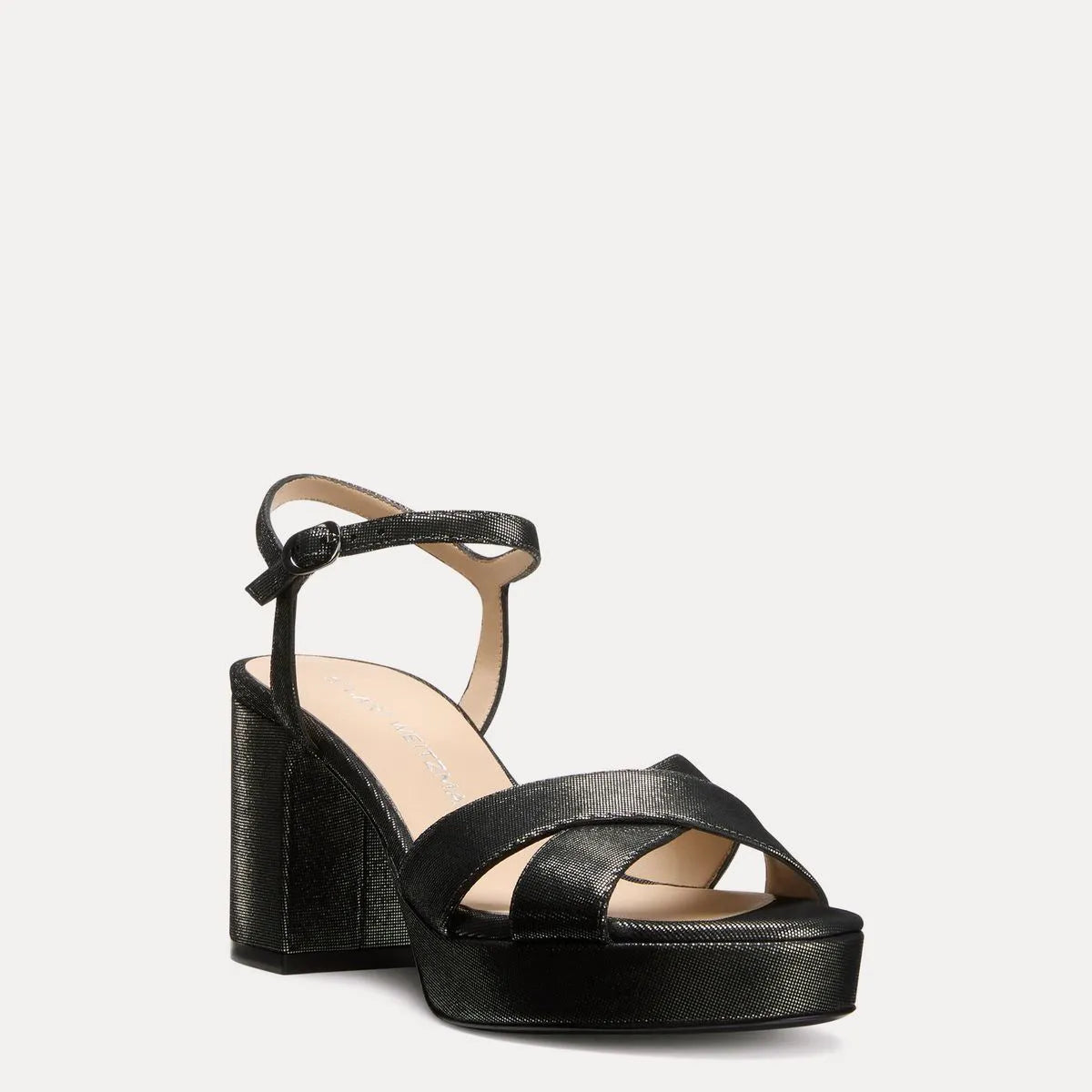 Dayna Platform Sandal 80 - Gunmetal Grey Leather