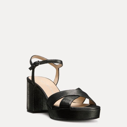 Dayna Platform Sandal 80 - Gunmetal Grey Leather
