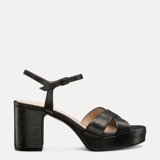 Dayna Platform Sandal 80 - Gunmetal Grey Leather