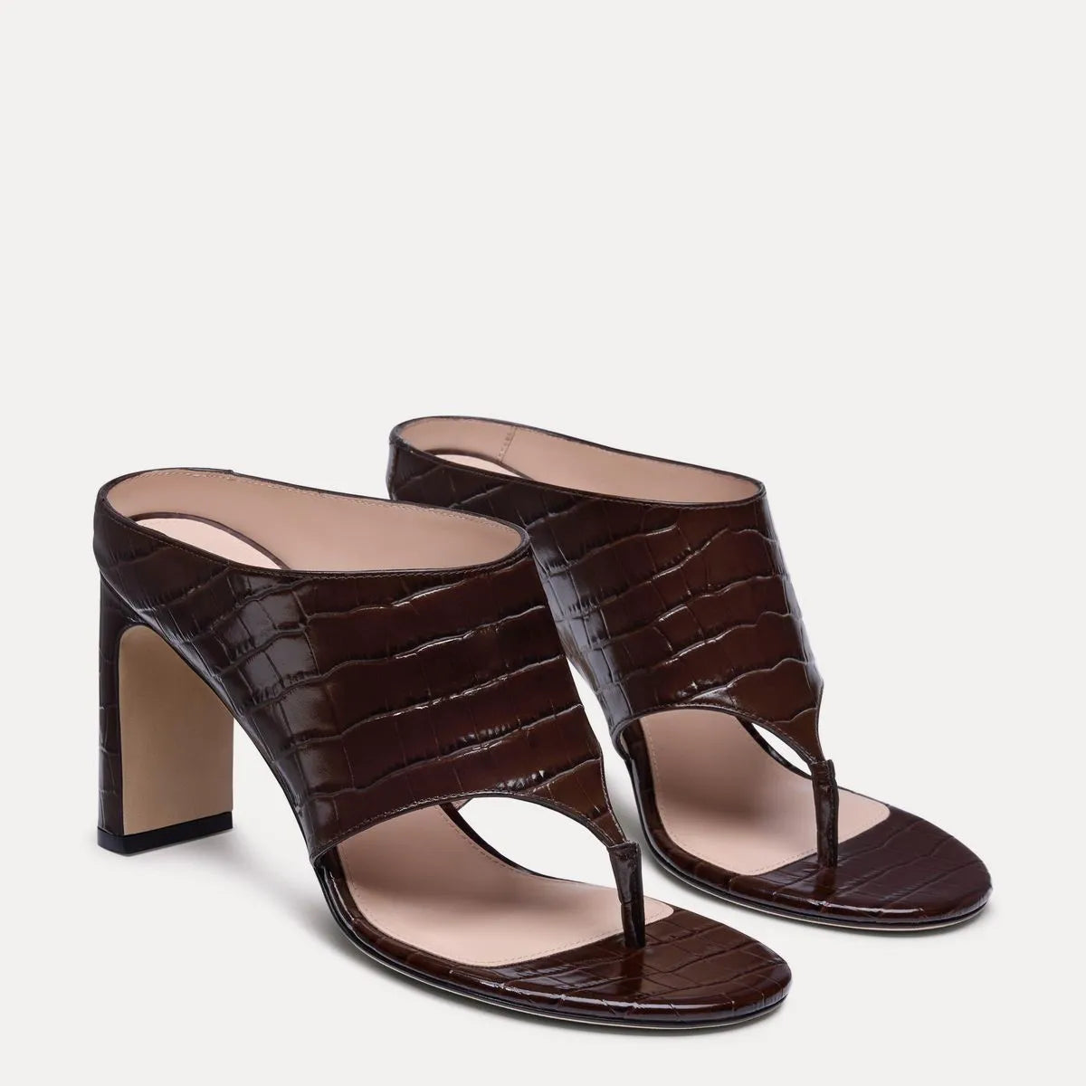 Babette Thong Sandal 85 - Walnut Brown Leather