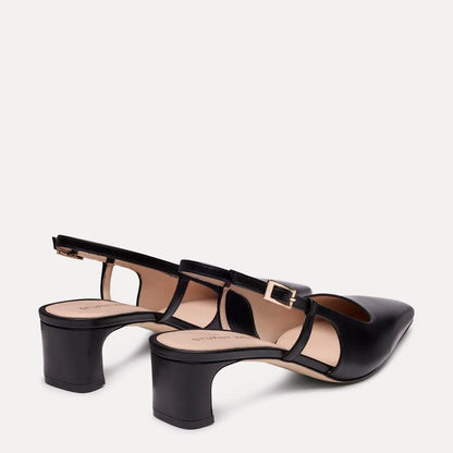 Baby Babette Slingback Pump - Black Leather