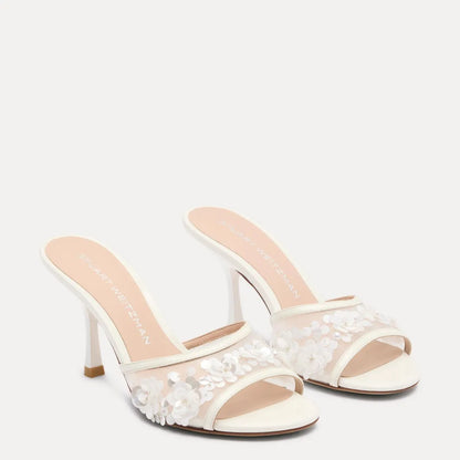 Montrose Slide Sandal 85 - White Mesh & Patent Leather