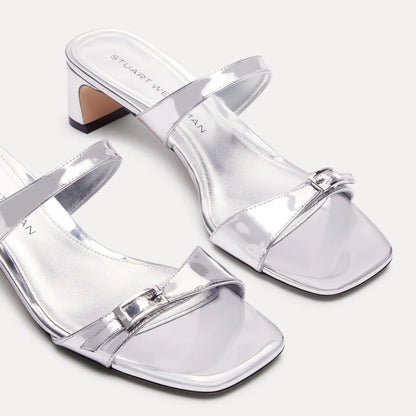 Baby Babette Slide Sandal - Silver Leather