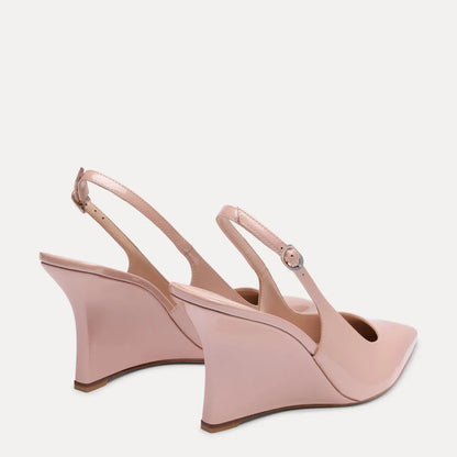 Vinnie Sling Wedge 85 - Blushful Pearlized Patent