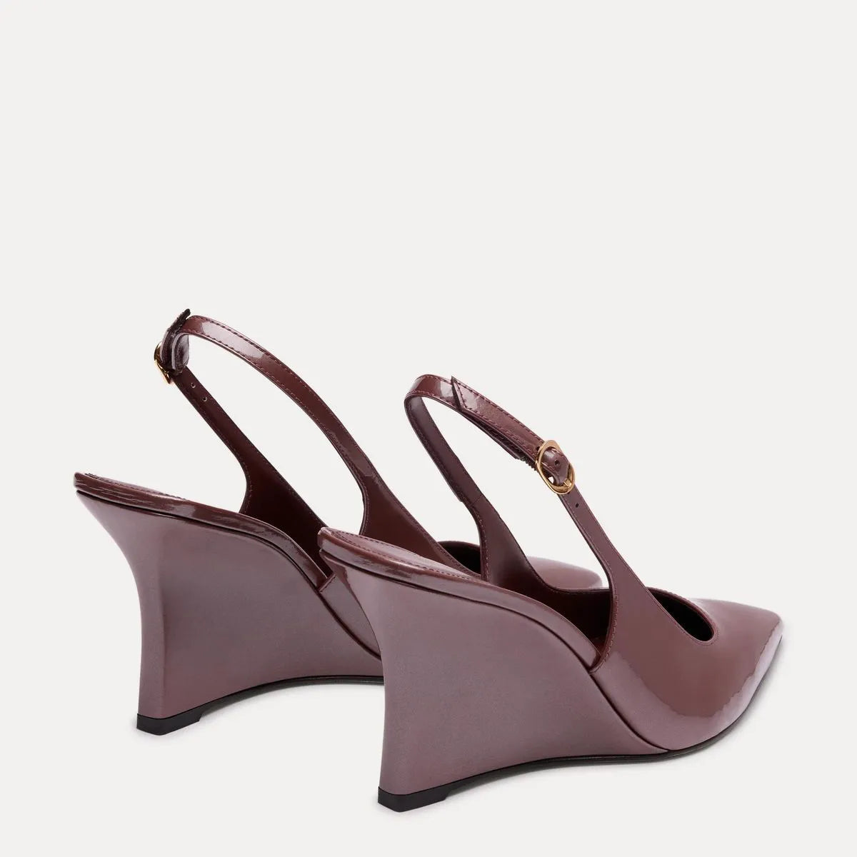 Vinnie Sling Wedge 85 - Brownstone Pearlized Patent