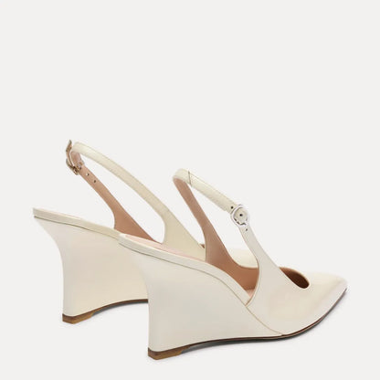 Vinnie Sling Wedge 85 - Linen Pearlized Patent