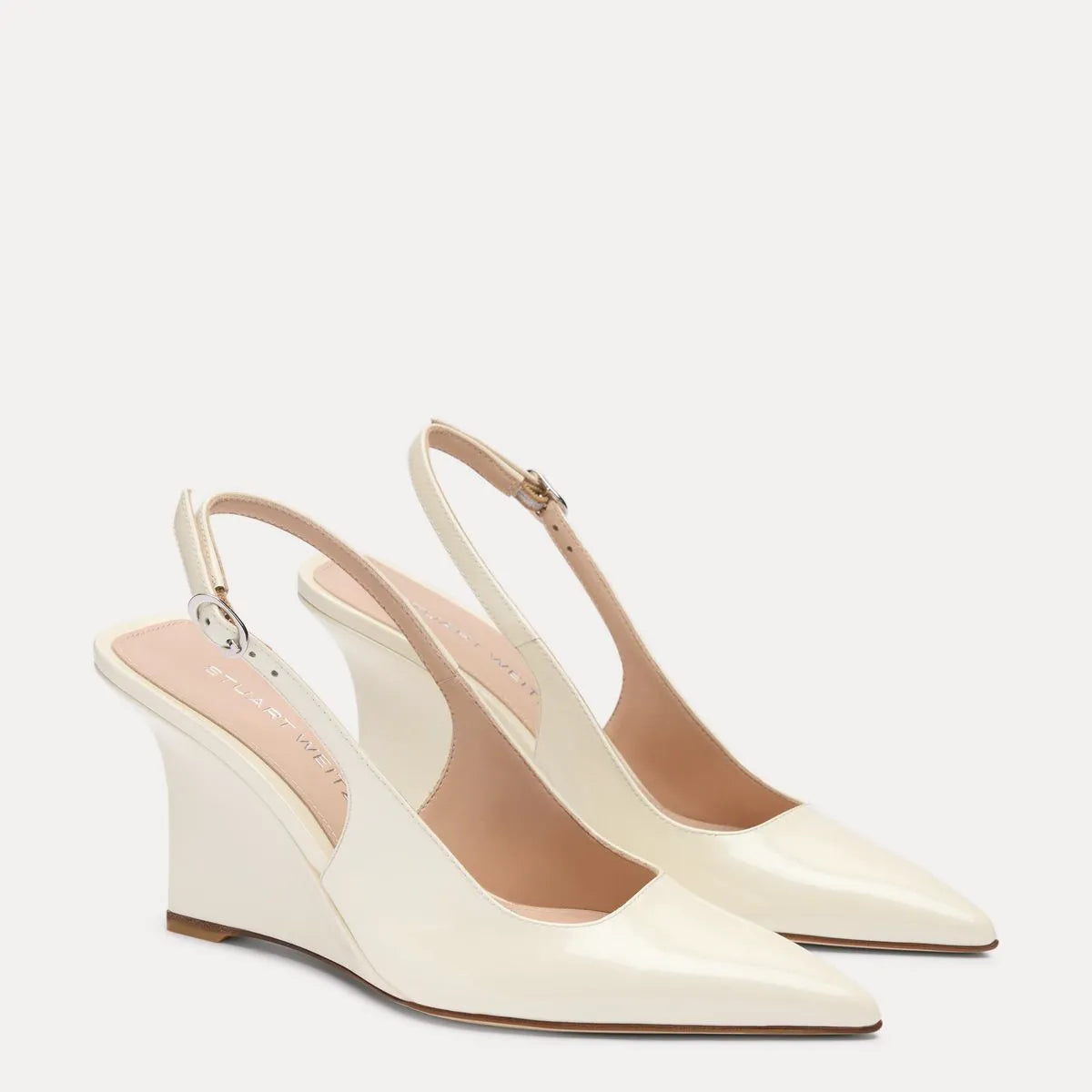 Vinnie Sling Wedge 85 - Linen Pearlized Patent