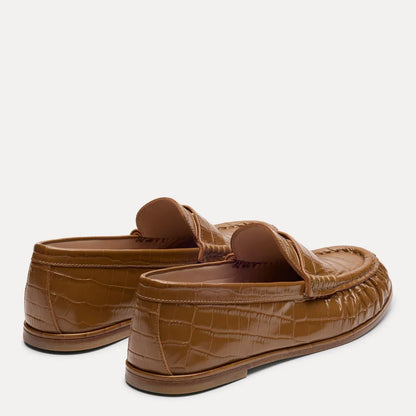 Spencer Loafer - Doe Brown Croco-Print Leather