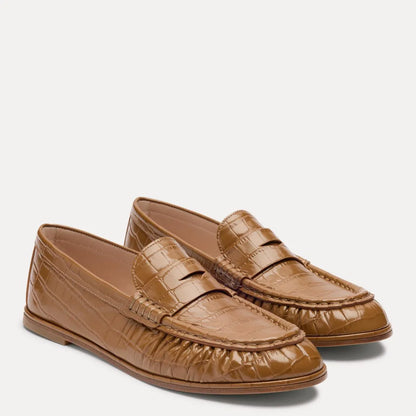 Spencer Loafer - Doe Brown Croco-Print Leather