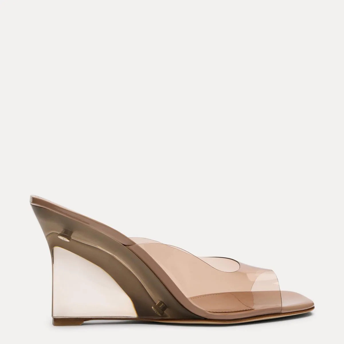 Vinnie Lucite Mule 85 - Blushful Beige Patent Leather