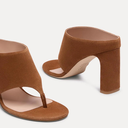 Babette Thong Sandal 85 - Doe Brown Suede