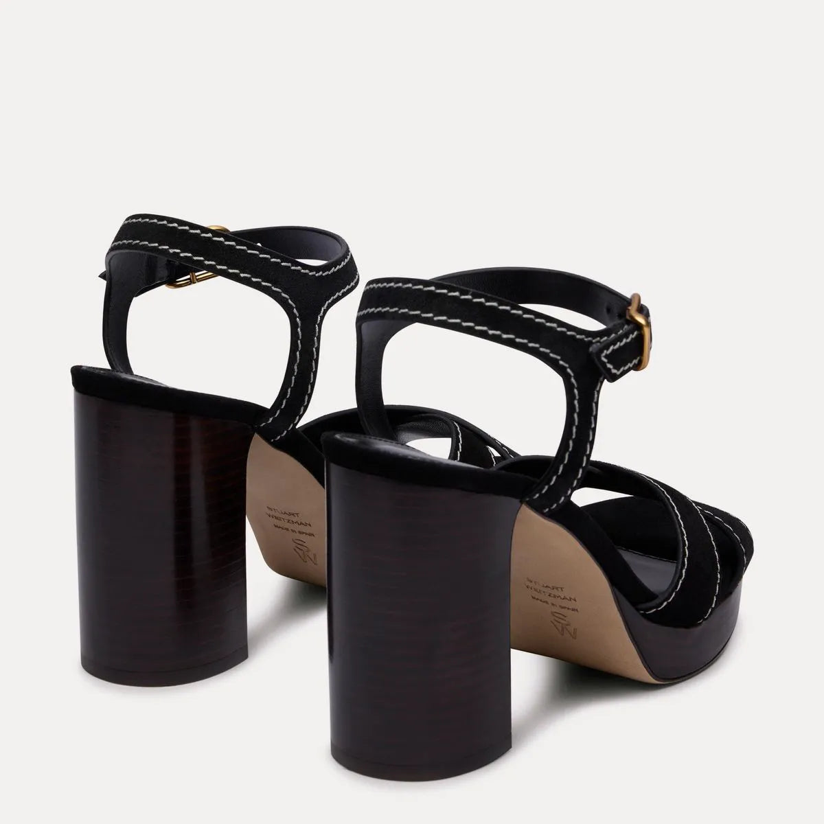 Dayna Saddle Platform Sandal - Black & Maroon Suede