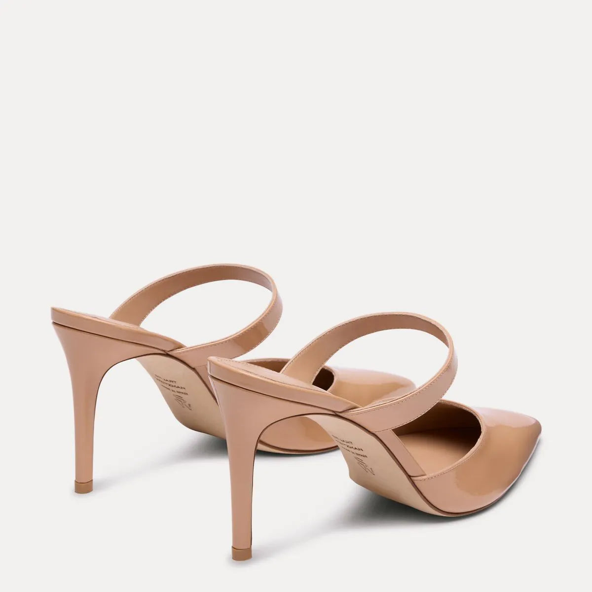 Stuart Power Mule 85 - Adobe Beige Patent Leather