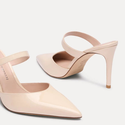 Stuart Power Mule 85 - Linen Patent Leather