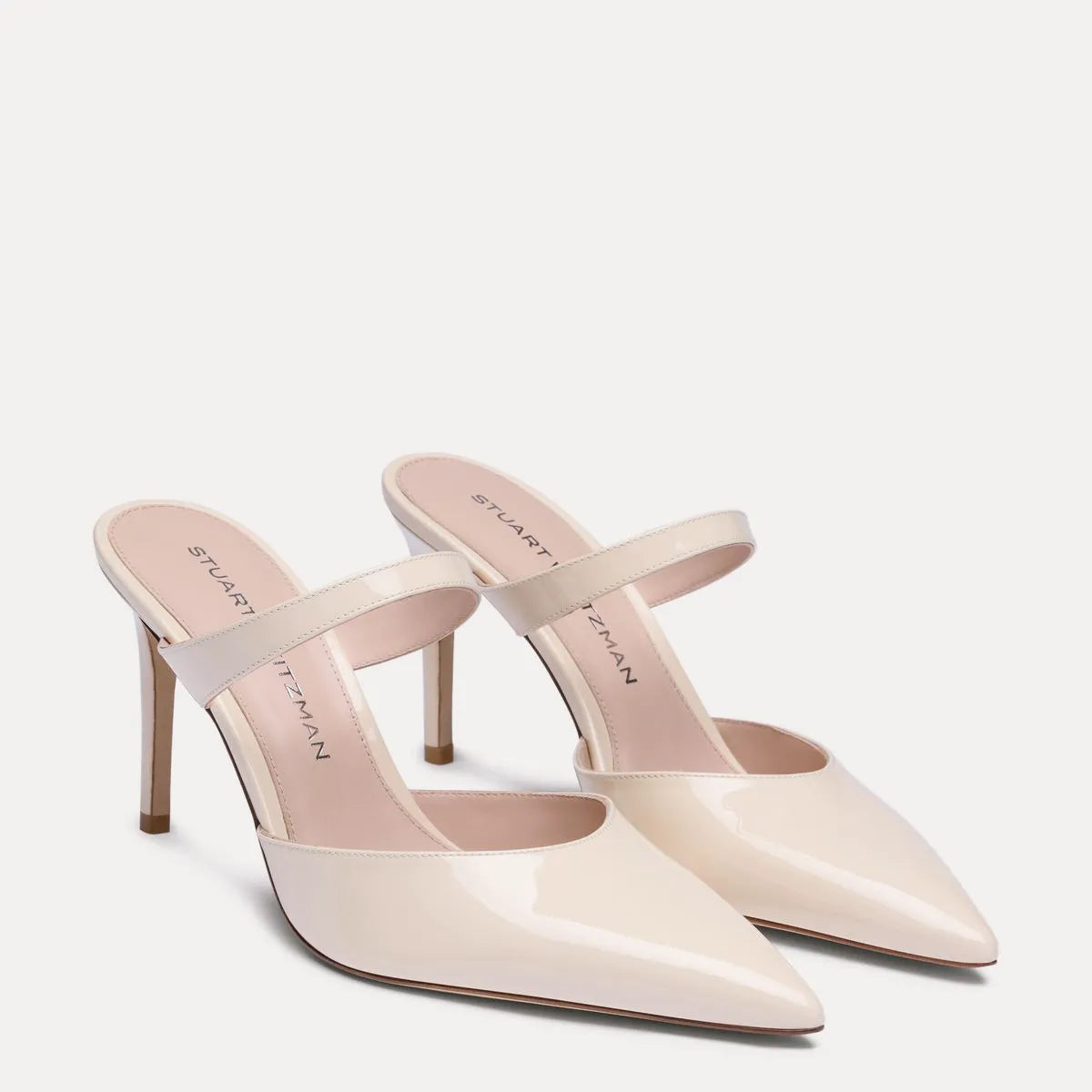 Stuart Power Mule 85 - Linen Patent Leather