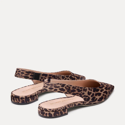 Stassi Slingback Flat - Leopard-Print Fabric