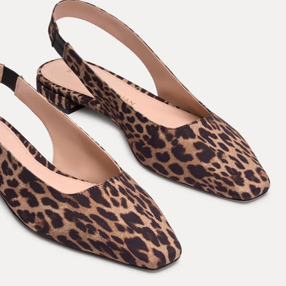 Stassi Slingback Flat - Leopard-Print Fabric