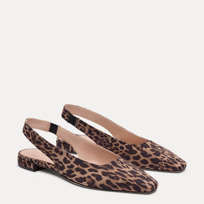 Stassi Slingback Flat - Leopard-Print Fabric