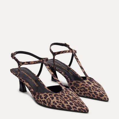 Vinnie T-Strap Pump - Leopard-Print Fabric