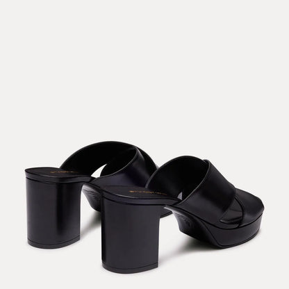 Dayna Platform Slide Sandal - Black Leather