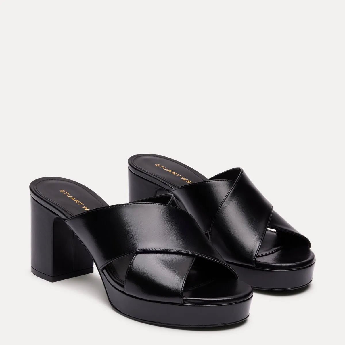 Dayna Platform Slide Sandal - Black Leather