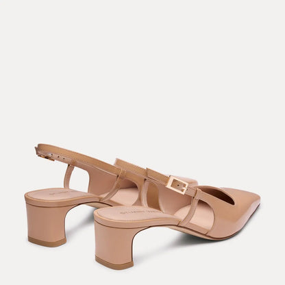 Baby Babette Slingback Pump - Adobe Beige Patent Leather
