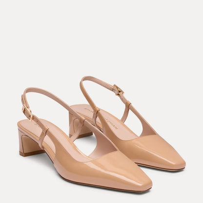 Baby Babette Slingback Pump - Adobe Beige Patent Leather
