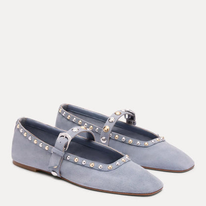 Perry Mary Jane Flat - Breezy Blue Suede