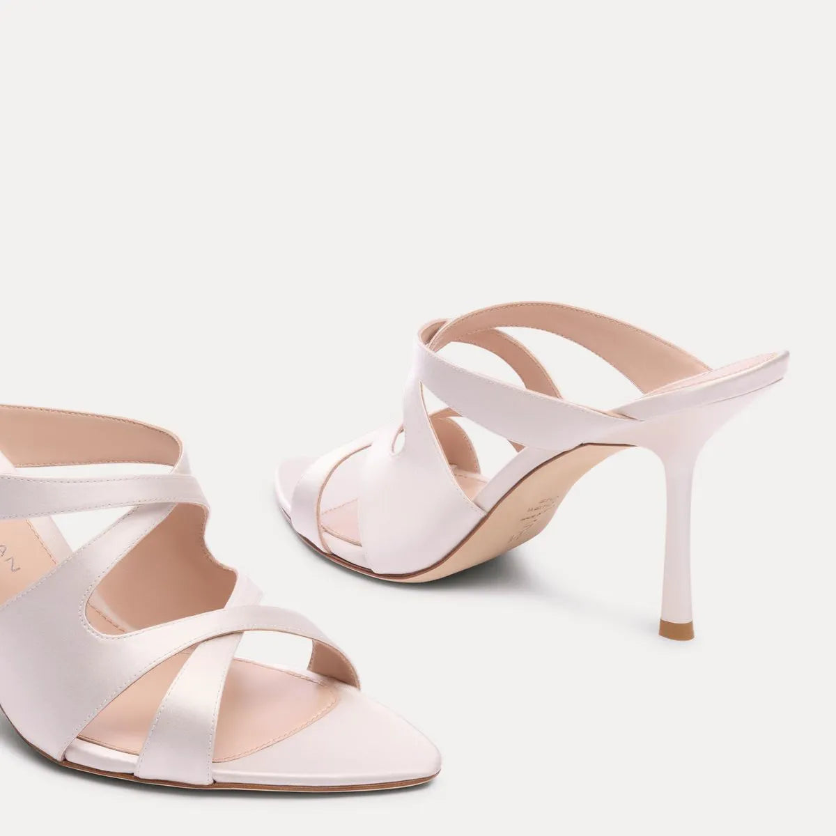 Rubie Slide Sandal 85 - Cream Satin