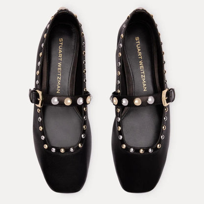 Perry Mary Jane Flat - Black Leather