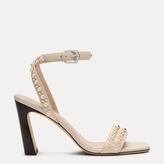 Perry Sandal 85 - Linen & Maroon Leather