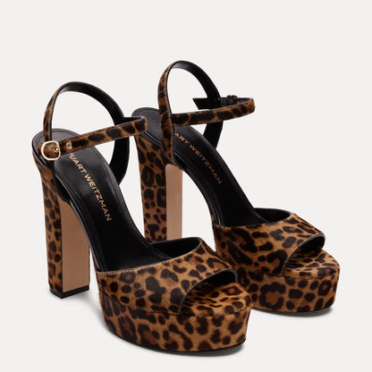 Reade Platform Sandal - Leopard-Print Calf Hair