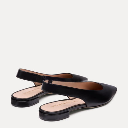 Stassi Slingback Flat - Black Leather