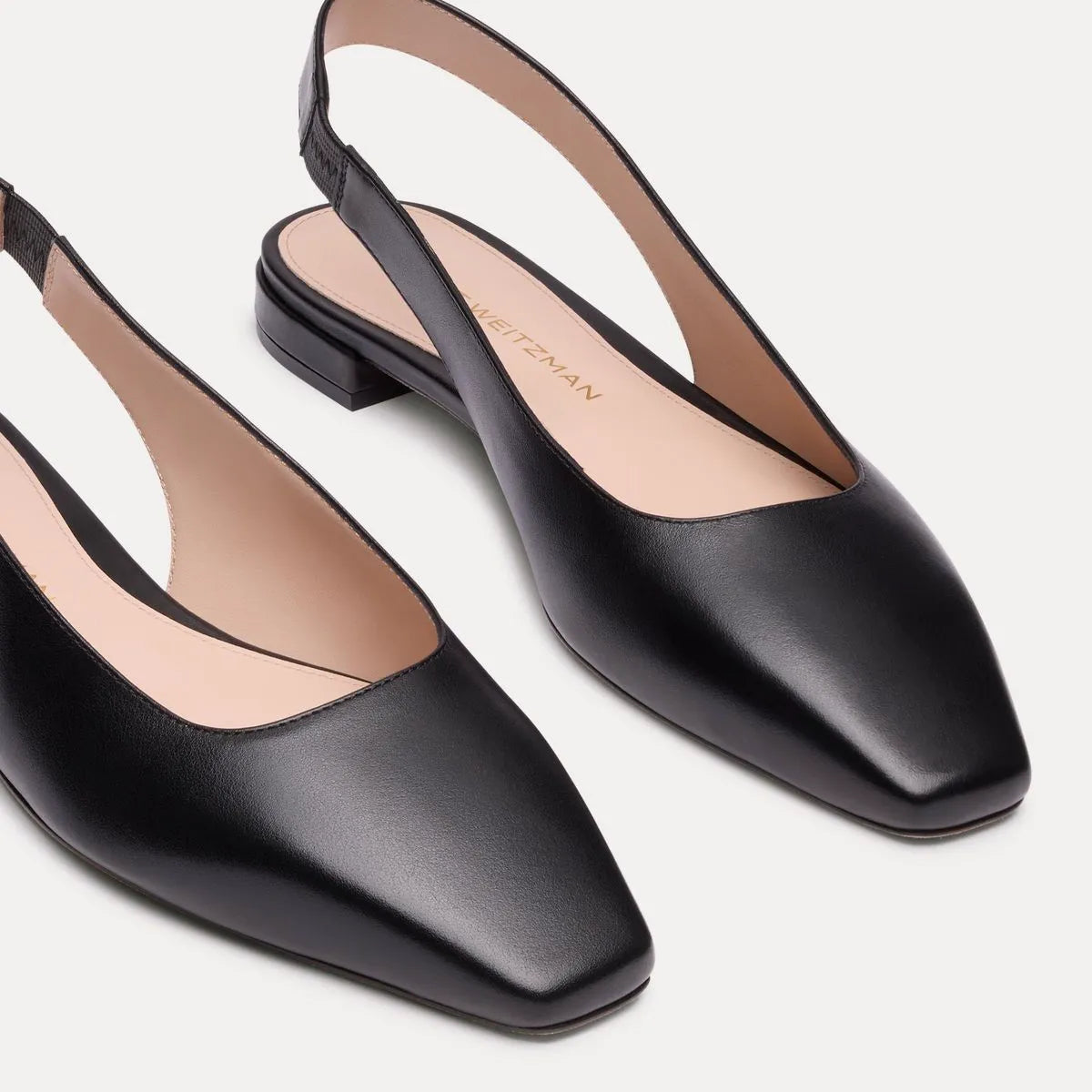 Stassi Slingback Flat - Black Leather