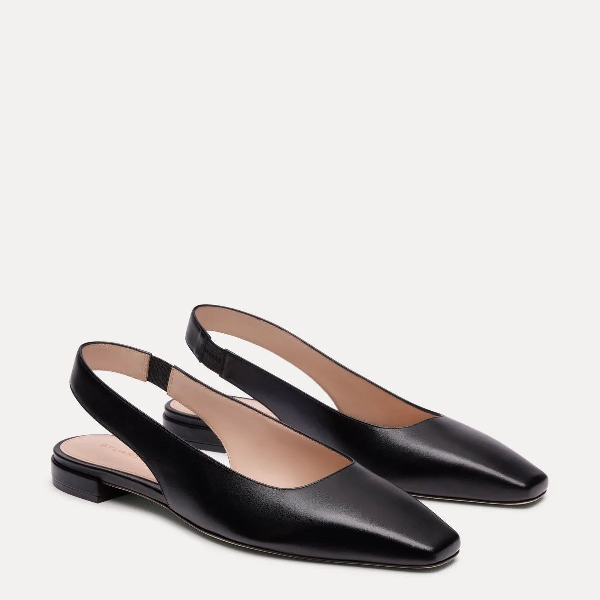 Stassi Slingback Flat - Black Leather