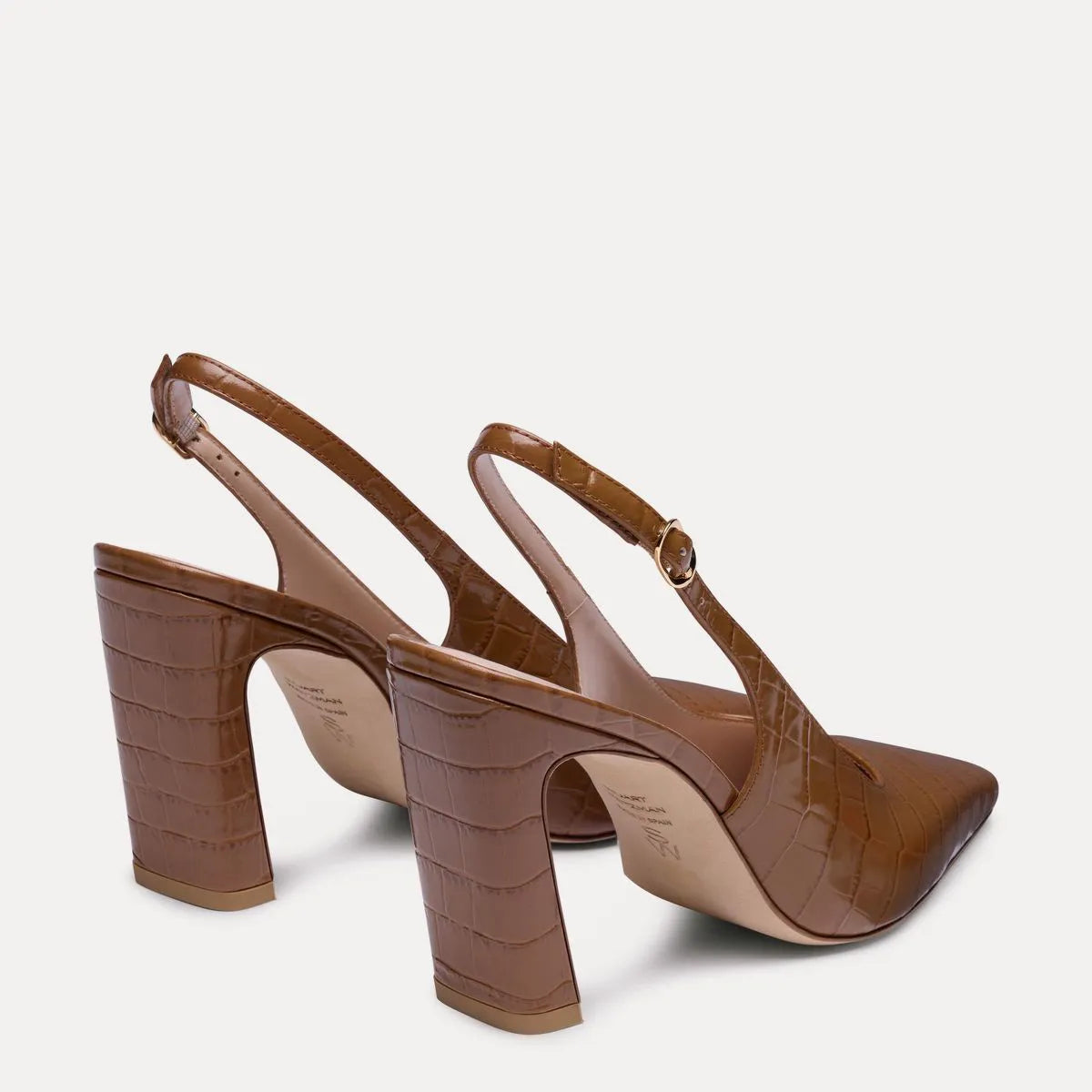 Stassi Slingback Pump 85 - Doe Brown Croco-Print Leather