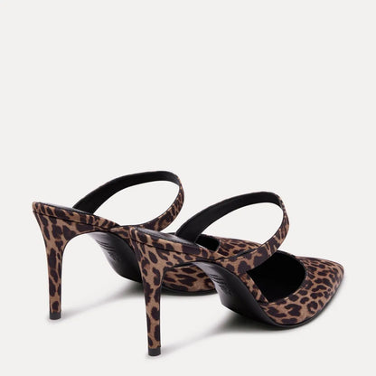 Stuart Power Mule 85 - Leopard-Print Fabric